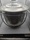 Hammered Aluminum  Ice Bucket Made In Italy Vintage Mid Century Modern See Discr
