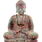 Meditating Buddha Volcanic Stone Statue And Incense Burner 