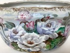 Vintage Hand Painted Floral Footed Bowl Planter Dish Gold Gilt Porcelain Ceramic