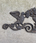 Iron Architectural Pediment Two Birds   Urn Vintage Reproduction 24  By 9 