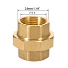 Brass Pipe - Union Connector Coupling 1pt Fitting With Female Two Pipes 48mm