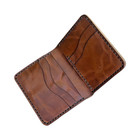 Men s Slim Premium Leather Bifold Card Holder Rfid Blocking Vintage Brown Wallet
