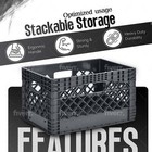 24qt Plastic Heavy-duty Milk Crate  Black