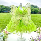 Pet Cat Dogs Princess Dress Green Butterfly Costume Skirt Small Dog Clothes