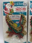 Lot 3 Vintage Offray Christmas Snap-on Glitter Stretch Tyes Gift Wrap 18 Total