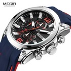 Megir Men s Chronograph Analog Quartz Watch With Date  Luminous Hands  Waterproo