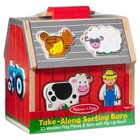 Melissa   Doug Wooden Sorting Barn Toy  Take-along Farm Set  10 Pieces