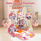 Baby Gym Play Mat Piano Kick And Play Musical Activity Gym Toys Pink 0-12m