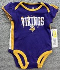 Nfl Minnesota Vikings Baby Girl s Size 6-9 Months Short Sleeve Bodysuit 3pk