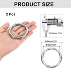 2pcs 2 5  O-rings Silver Welded Round Ring Buckles Stainless Steel Hardware Bags