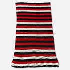 Handmade Crochet Throw Afghan Blanket Red Black White Striped Granny Stitch Boho