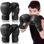 2 Pair Kids Boxing Glove 6 Oz Beginners Heavy Bag Gloves For Punching Bag Black