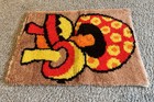 Vintage 1970s Latch Hook Magic Mushroom Trippy Hippie Psychedelic Art Groovy