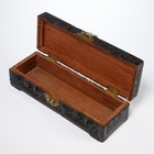 Chinese Black Camphor Carved Wood Rectangular Tea Brush Jewelry Storage Box