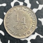 1947 Portuguese India 1 4 Rupia Lot n0775 High Grade  Beautiful 