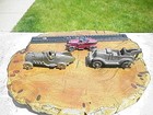 Three Vintage 1920s Hubley Cast Iron Toys - Tow Truck   Race Car Lot