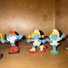 Smurf Lot Of 9   Vintage 80 s Smurfs Figures Peyo Schleich Smurfette Papa Others