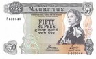 Mauritius  50  Rupees  Nd  1967  P 33c  Series  A 11  Uncirculated Banknote 