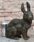Vintage Austrian Vienna Bronze Sitting Bunny Rabbit Statue Figurine Garden Decor
