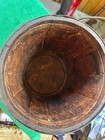 Primitive 10  Antique Wooden Paint Pail   Barrel   Bucket  Metal Bands  Free S h