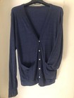 American Apparel Made In Usa Blue Indie Skate Nerd Cardigan Size Small