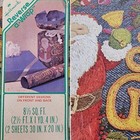 Vtg Xmas Wrapping Paper Gift Wrap Hallmark Embroidery Denim Santa Hippie 1 Pack