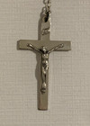 Vintage Sterling Silver Black Bead Rosary Catholic Prayer Italy Crucifix 21in