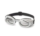Doggles Ils Dog Protective Eyewear Silver Frame Clear Lens Dog Goggles- Medium