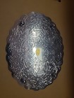 Vintage Etched Silver Plate Footed Trivet  Hot Plate  8    X 6   