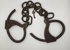 Antique Tower Double Lock Leg Irons W  Key     12 Link Chain     Working Condition-