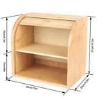 2-layer Bread Box Bread Keeper Bamboo Wood With Lid Kitchen Storage Containers