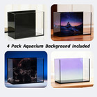 2 8 Gallon Glass Fish Tank With Filter Led Light Complete Betta Fish Tank Starte