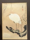 Original Shoson Koson Ohara  egret On Willow Tree  Wood Block Print Japanese