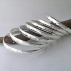 Solid 925 Sterling Silver Bracelet Bangle  Set 7 Of Silver Handmade Bangles Sa-1