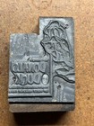Vtg Metal Wood Letterpress Printer Block Disney Donald Duck  174 Union Bug Mark