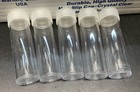 Lot Of 5  Penny cent Round Clear Plastic Coin Storage Tubes W  Screw 