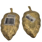 Vintage Solid Brass Leaf Tray Trinket Dish Decor Mcm Set Of 2