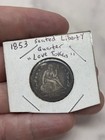 1853 Arrows Seated Liberty Quarter Love Token  Initial F On Reverse