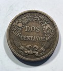 1864 Dos Centavos Republica Percana 2 Cent Coin Km  188 1