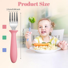 6-pack Stainless Steel Toddler Forks Baby   Kids Utensils For Self-feeding Plast