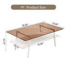 38 5 Inch Two-tier Rectangle Coffee Table Tempered Glass Wood Shelf Center Table
