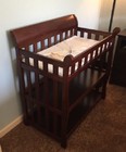 Changing Table Baby Staton Nursery Newborn Room Furniture Storage Basket Cherry 