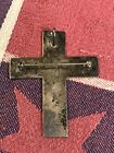 Large Tooled Sterling Silver Cross Pendant Pin Brooch Th-54 Mexico