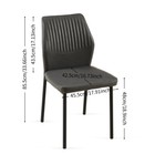 Set Of 4 Dark Grey Pu Leather Dining Chairs  Modern Design  Metal Legs  Armless