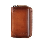 Genuine Leather Credit Card Holder Case Rfid Blocking Travel Passport Wallet