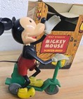 Vintage  Disney Plastic  Mickey Mouse Scooter Wind Up Toy Box Key Mavco Wdp