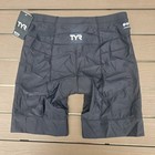 Tyr Men s 8  Competitor Tri Triathlon Padded Shorts Solid Black Size  Xl New