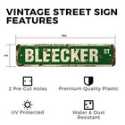 Bleecker Vintage Style Street Sign Plastic Metal New York City Manhattan