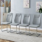 Kitchen Dining Chairs Set Of 4 Side Chair Pu Leather High Back Padded Metal Leg