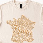 France Map Floral Graphic Shirt Artistic French Country Outline Tee Gift